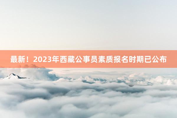 最新！2023年西藏公事员素质报名时期已公布